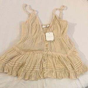 Altar'd State Cream Lace Detail Top